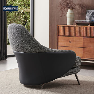 Sponge Filled Leisure Chair Single Seater Modern Sofa Armchair with Metal Feet Functional Living Room Furniture