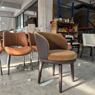 CUSTOM Dining Room Furniture Elegant Velvet Upholstered Leather Swivel Comfortable Modern Nordic Luxury Dining Chair