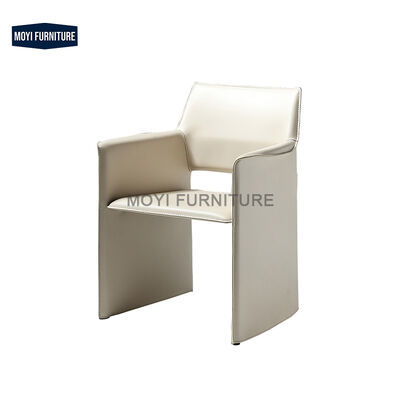 Modern Dinner Chair Custom Nordic Leather Armchair Creative Design Relax Conference Leather Banquet Dining Armchair