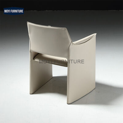 Modern Dinner Chair Custom Nordic Leather Armchair Creative Design Relax Conference Leather Banquet Dining Armchair