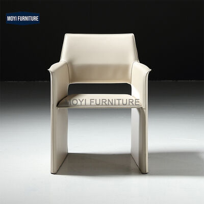 Modern Dinner Chair Custom Nordic Leather Armchair Creative Design Relax Conference Leather Banquet Dining Armchair