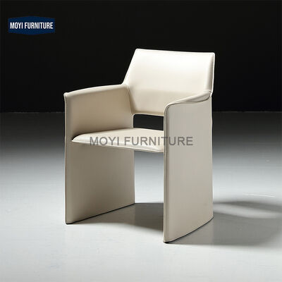 Modern Dinner Chair Custom Nordic Leather Armchair Creative Design Relax Conference Leather Banquet Dining Armchair