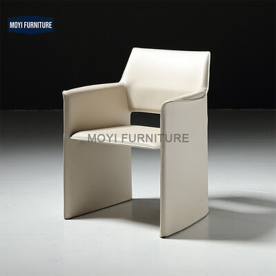 Modern Dinner Chair Custom Nordic Leather Armchair Creative Design Relax Conference Leather Banquet Dining Armchair