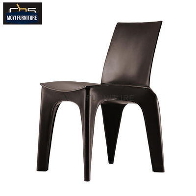 Dining Chair Metal Legs Customizable Italian Luxury Design Leather Backrest Offering Exceptional Seating Experience