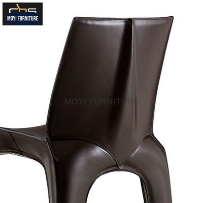 Dining Chair Metal Legs Customizable Italian Luxury Design Leather Backrest Offering Exceptional Seating Experience