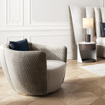 Mail Packing Sponge Filled MOYI Light Luxury Chair Living Room Furniture Single Sofa Fabric Leisure Italian Negotiation Chair