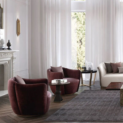 Mail Packing Sponge Filled MOYI Light Luxury Chair Living Room Furniture Single Sofa Fabric Leisure Italian Negotiation Chair
