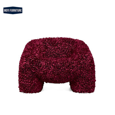 Leisure Chair Pink Fabric Modern Armrest Love Single Sofa Chair Luxury Decorative Flower Petal Modern Living Room Chair