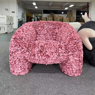 Leisure Chair Pink Fabric Modern Armrest Love Single Sofa Chair Luxury Decorative Flower Petal Modern Living Room Chair