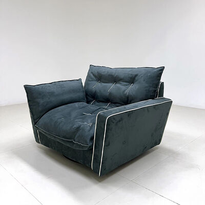 Living Room Furniture Modern Luxury Leather Sofa Set Featuring Wood and Metal Materials Italian Design Single Chair