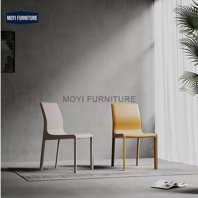 CUSTOM Stainless Steel Legs Upholstered Saddle Leather Dining Chair Modern Italian Design Living Room Restaurant Furniture