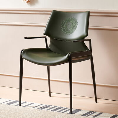 Modern Style Home Furniture Upholstered Leather Dining Chair Metal Frame Black Luxury Restaurant Indoor Hotel Seating