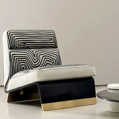 Velvet Fabric Upholstered Single Sofa Lounge Chair Modern Living Room Furniture Minimalist Comfortable Design