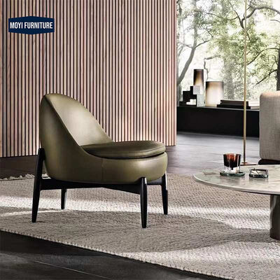 Home Living Room Leisure Chair MOYI Modern Italy Design Arm Chair Leather Accent Sofa Chairs Waiting Room Single Accent Chair