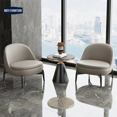 Home Living Room Leisure Chair MOYI Modern Italy Design Arm Chair Leather Accent Sofa Chairs Waiting Room Single Accent Chair