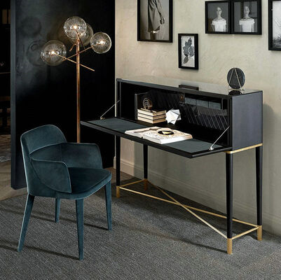 Office Building Standard Size Upholstered Velvet Dining Chair Luxury Pu Fashionable Design High Back