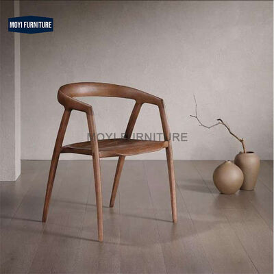 Wabi Sabi Custom Wooden Dining Chair Nordic Walnut Color Chair Solid Wood Chair Design Style