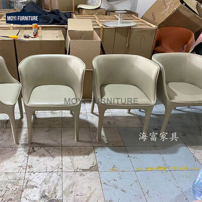 Leather Dining Chair Luxury Design Style Fiberglass Frame Upholstered Modern Seating Restaurant Hotel Modern Home Apartment
