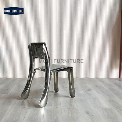 Standard Size Dining Chair Stainless Steel Style Featuring Creative Personalized Unique Design for Home Hotel Restaurant