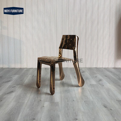 Standard Size Dining Chair Stainless Steel Style Featuring Creative Personalized Unique Design for Home Hotel Restaurant