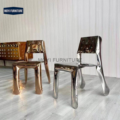 Standard Size Dining Chair Stainless Steel Style Featuring Creative Personalized Unique Design for Home Hotel Restaurant