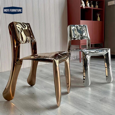 Standard Size Dining Chair Stainless Steel Style Featuring Creative Personalized Unique Design for Home Hotel Restaurant