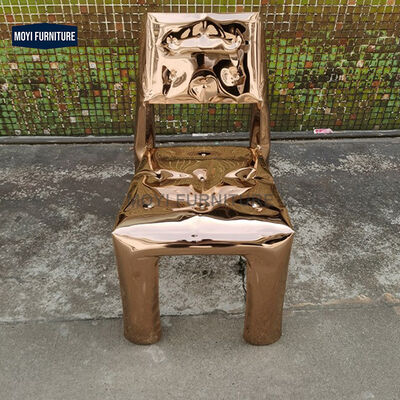 Standard Size Dining Chair Stainless Steel Style Featuring Creative Personalized Unique Design for Home Hotel Restaurant
