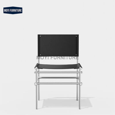 Dining Room Furniture Nordic Luxury Stainless Steel Saddle Leather Kitchen Dining Chair for Hotel Restaurant Cafe Spaces