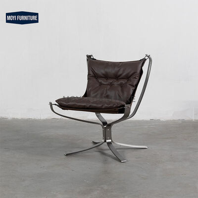 end MOYI Traditional Vintage Hotel Furniture Lounge Chair Featuring Carbon Steel Frame and Artificial Leather for Home Villa