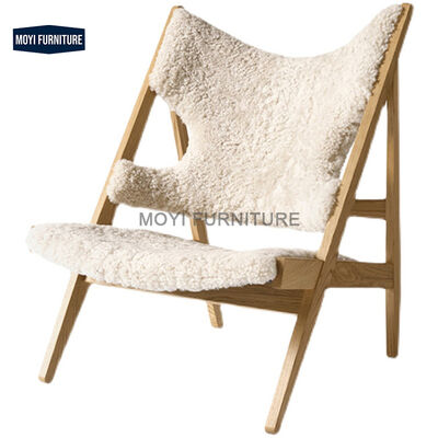 Living Room Chair Plush Wool Upholstered Accent Chair Comfortable Modern Seating for Lounge Bedrooms