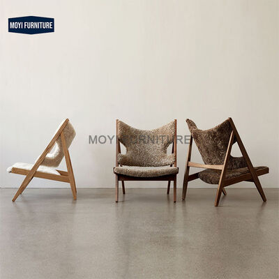 Living Room Chair Plush Wool Upholstered Accent Chair Comfortable Modern Seating for Lounge Bedrooms