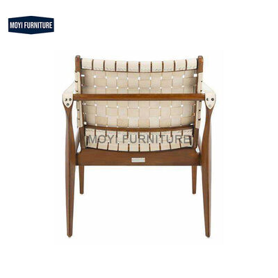 Custom solid wood leather backrest armrest recliner accent leisure chair comfortable design for hotel and home furniture