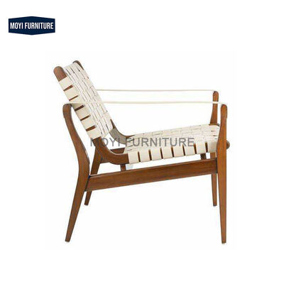 Custom solid wood leather backrest armrest recliner accent leisure chair comfortable design for hotel and home furniture