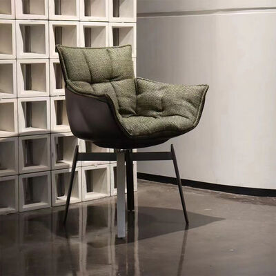 Synthetic Leather Dining Chair MOYI Swivel Shell Chair Italian Design Fabric Fiberglass Modern Dining Room Seating Chair