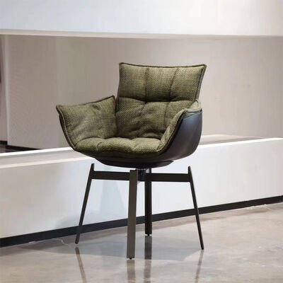 Synthetic Leather Dining Chair MOYI Swivel Shell Chair Italian Design Fabric Fiberglass Modern Dining Room Seating Chair