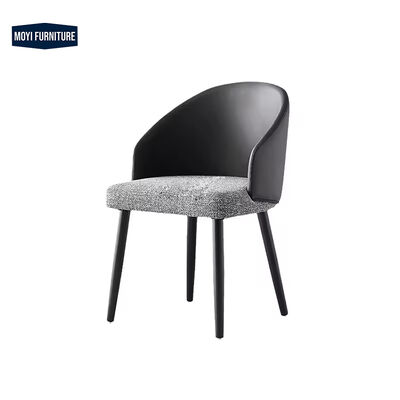 Leather Fabric Nordic Design Living Room Chair Scratch Resistant Wood Leg Fabric Restaurant Armchair Single Chair