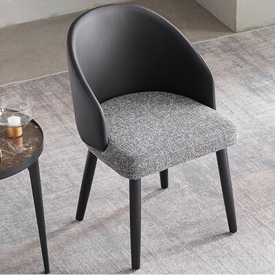 Leather Fabric Nordic Design Living Room Chair Scratch Resistant Wood Leg Fabric Restaurant Armchair Single Chair
