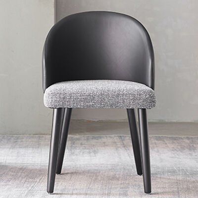 Leather Fabric Nordic Design Living Room Chair Scratch Resistant Wood Leg Fabric Restaurant Armchair Single Chair