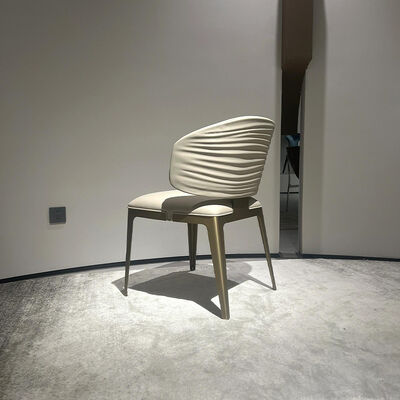 Home Furniture Dining Room Set Featuring Luxury Modern Italian Golden Metal Leg Leather Dining Chairs Minimalist Design