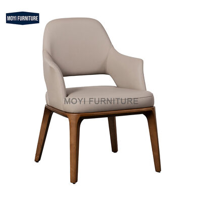 Standard Size Designer Modern Luxury Upholstered Coffee Chairs Pu Leather Wooden Armchairs Dinning Room Set Tables Chairs