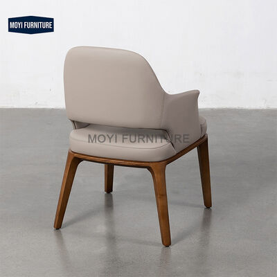 Standard Size Designer Modern Luxury Upholstered Coffee Chairs Pu Leather Wooden Armchairs Dinning Room Set Tables Chairs