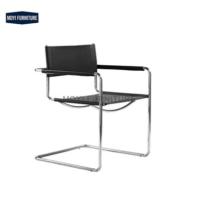 Home Furniture Luxury Modern Dining Chairs Saddle Leather Brown Mart Design Metal Legs Armchair Ideal Restaurant Cafe Office