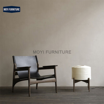 Wood Legs Modern Living Room Sofa Single Accent Chair Saddle Leather Retro Leisure Chair Carpet Surface Recommended