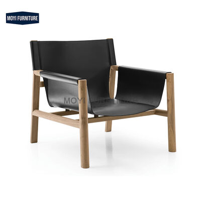 Living Room Furniture Custom Modern Italian Luxury Solid Wood Restaurant Chair with Saddle Leather Backrest Feature