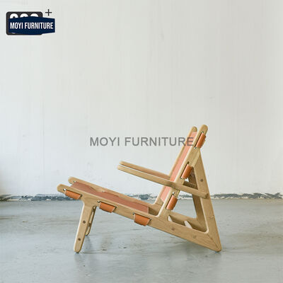 Leisure Chair Solid Wood Frame Durable Living Room Chair Adjustable Chair Featuring Ultrafine Fiber Leather Strap end