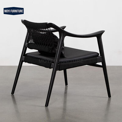 Leisure Chair Featuring Classic Design High Grade Ash Wood Leather Suede Fabric Living Room Chair Ideal for Hotel Lounge