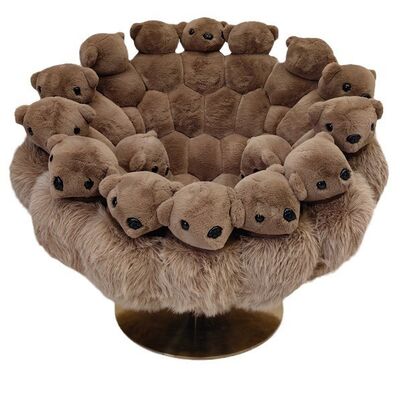 Home Furniture High End Creative Personality Art Alien Doll Animal Doll Lazy Polar Plush Teddy Bear Sofa Chair Designer