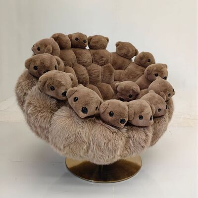 Home Furniture High End Creative Personality Art Alien Doll Animal Doll Lazy Polar Plush Teddy Bear Sofa Chair Designer
