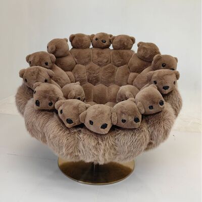 Home Furniture High End Creative Personality Art Alien Doll Animal Doll Lazy Polar Plush Teddy Bear Sofa Chair Designer
