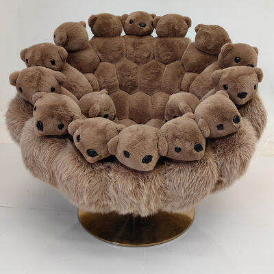Home Furniture High End Creative Personality Art Alien Doll Animal Doll Lazy Polar Plush Teddy Bear Sofa Chair Designer